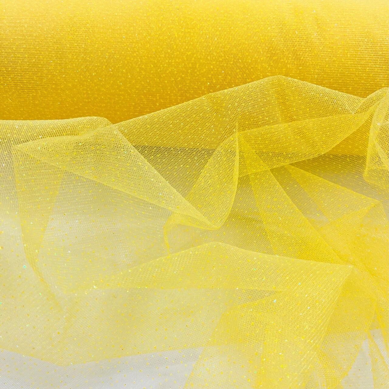 1 Yard Glitter Mesh Fabric 60" Width, 100% Polyester Sheer Sparkle for Dresses & Decor